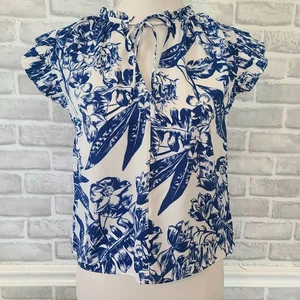 Top manga ángel con volantes Abercrombie & Fitch NUEVO Romántico Cottage Coastal $50 - Imagen 1 de 7