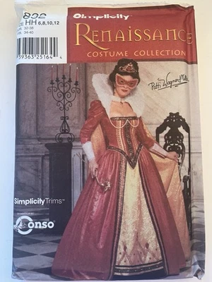 Simplicity Pattern Renaissance Costume Collection 9832  HH 6-12 Uncut New 2001 - Image 1 of 2