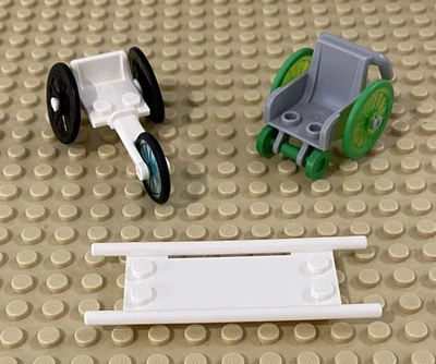 Lego Wheelchair Stretcher Wheels Disability Teach Equality Hospital Toy Set Lot - Image 1 of 3