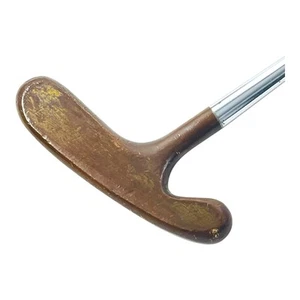 Acushnet Bulls Eye Putter Std M6S John Reuter Jr Dual Fluted Steel Leather 36" - Picture 1 of 14