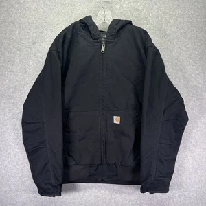 Carhartt Jacket Mens XL Black Loose Fit Washed Duck Canvas Insulated Active - Bild 1 von 6