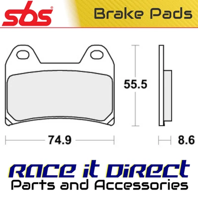 Brake Pads for KTM 660 SMC 2004 Front Dual Carbon Road Racing SBS - Image 1 of 4