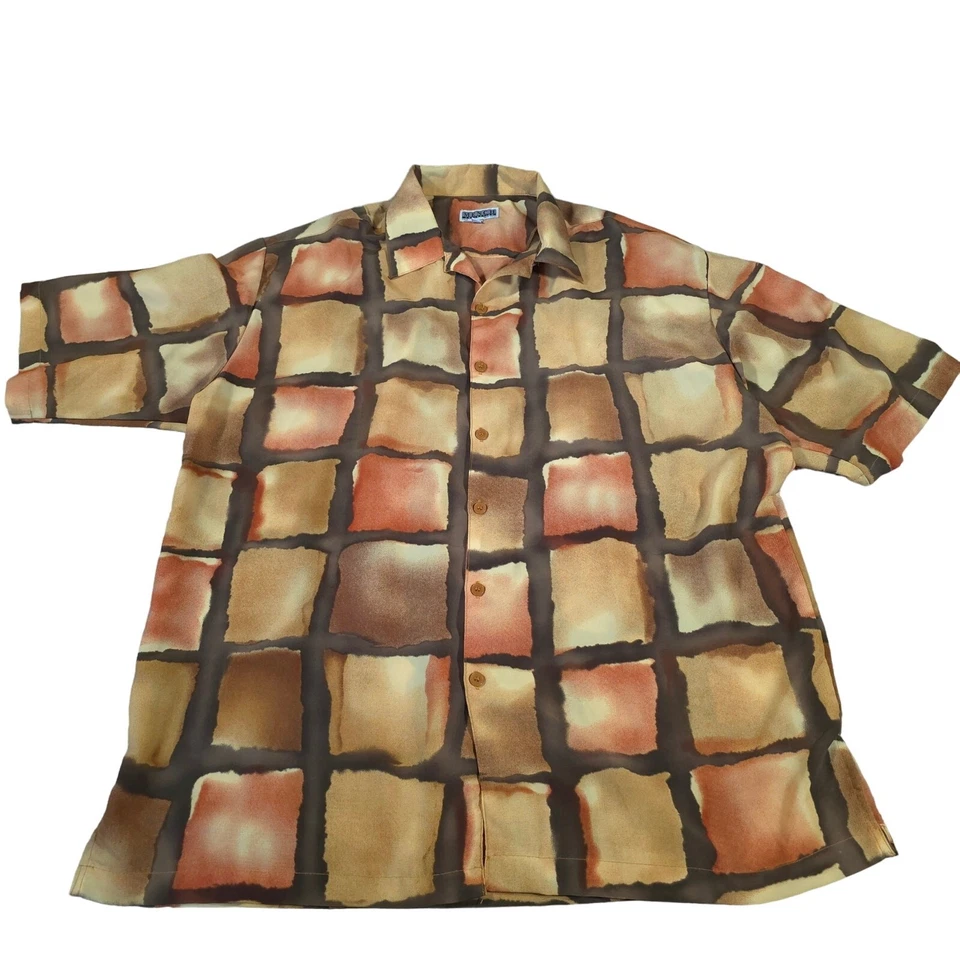 Camisa abotonada platino hombre manga corta hombre talla 3XL geométrica Foto 1 de 4