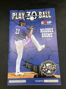 MADDUX BRUNS RANCHO CUCHAMONGA QUAKES-DODGERS SIGNED GAME DAY PROGRAMM 2023-SGA - Bild 1 von 3