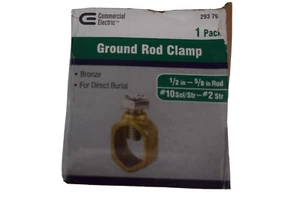 4 Stück Gewerbe Elektro. Erdungsstabklemme 1/2" 5/8 Stab #10 Sol/STR-#2 STR - Bild 1 von 4