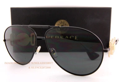Brand New VERSACE Sunglasses VE 2249 1261/87 Matte Black/Dark Grey For Women - Image 1 of 4