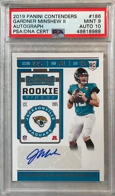 2019 Contenders Gardner Minshew Auto Rookie Ticket RC #186 ⭐️PSA 9 Mint 10 Auto - Image 1 of 3