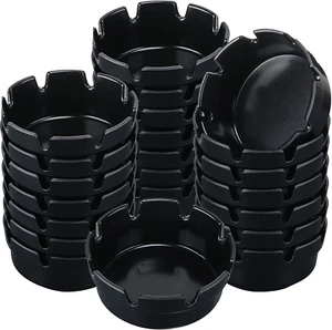 24 Pieces 4" Ashtrays Bulk round Ashtray Melamine Ash Tray Outdoor Ashtray Home - Picture 1 of 12