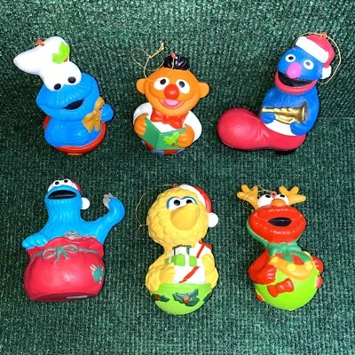 Lote de 6 ~ Personajes de Jim Henson / Plaza Sésamo ~ Adorno de Navidad Vintage Foto 1 de 4