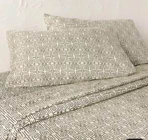 Twin/Twin Extra Long Separate Fitted Sheets Ikat Black - Opalhouse designed - Picture 1 of 2