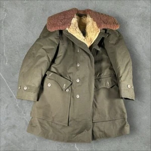 Vintage WW2 German Swedish Jacket XL Mens Green Sheepskin M1909 Parka Overcoat - Picture 1 of 10