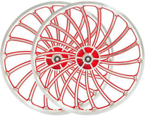 18 SPOKE Wheelset BMX Bicycle 20"ALLOY Sport Rim RED color Expedite