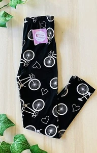 NEW Girls Small Bike Print Leggings Sports School Play Yoga Pants And Joggers - Picture 1 of 6