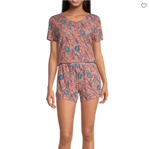 Liz Claiborne Short Sleeve 2-pc. Shorts Pajama Set Sizes S, M  New Coral - Picture 1 of 4