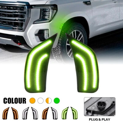 2x LED Side Marker Lights For Chevy GMC Yukon XL Tahoe Suburban Cadillac 2021-up - Изображение 1 из 4