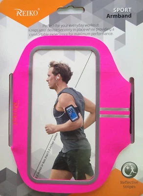 Reiko Running Sports Armband With Touch Screen 5.5X3X 0.5 Inches Device In Pink - Image 1 of 4