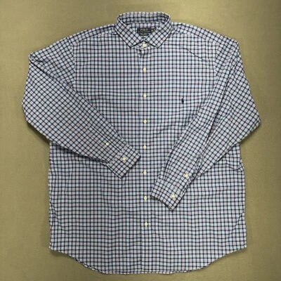 Polo Ralph Lauren Shirt Men 2XLT Performance Plaid Academia Dad Pony Long Sleeve - Image 1 of 4