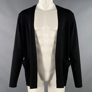 COS Size M Black Wool Two Pockets Open Front Cardigan - Picture 1 of 6