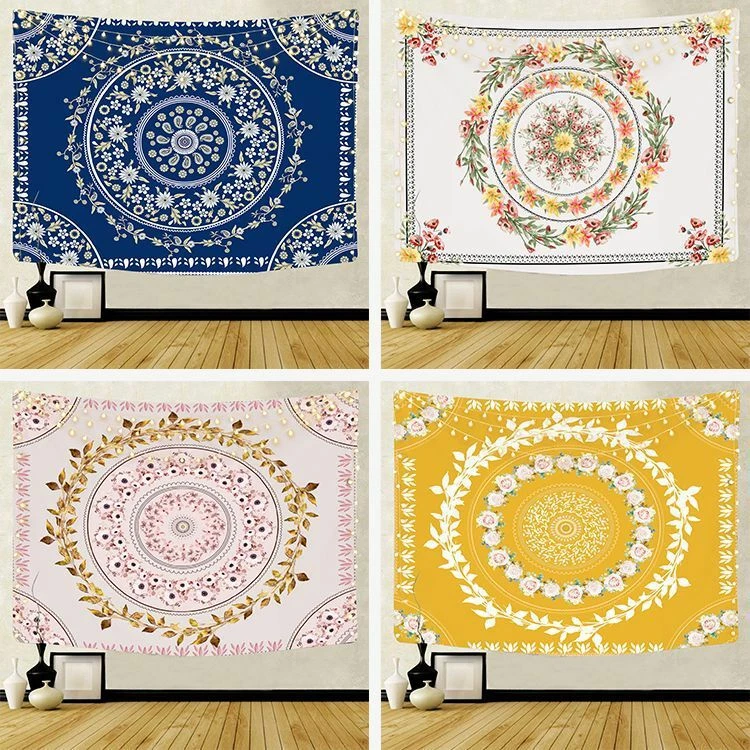 Tapete Boho Mandala 3D parede pendurado quarto tapeçaria fundo hippie cobertor decorativo - Imagem 1 de 4