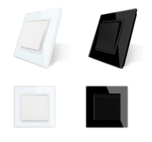 LIVOLO Glas Lichtschalter Wipp Wechselschalter Kippschalter Ein/Aus Weiß Schwarz - Bild 1 von 9