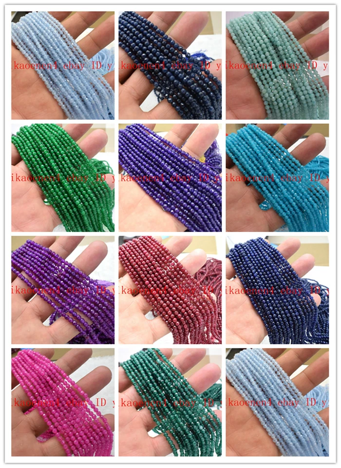 Beautiful Small 4mm Faceted Round Gemstone Loose Beads 15 Inches AAA - Image 1 of 4