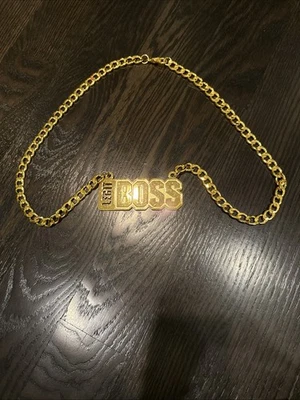 COLLAR Y COLGANTE DIVAS WWE WRESTLING SASHA BANKS LEGÍTIMO JEFE DE METAL DORADO Foto 1 de 3