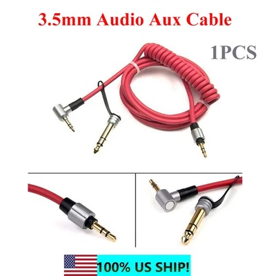 1PCS Replacement Audio Aux Cable Cord For By Dr. Dre PRO DETOX Headphone Red US - Image 1 of 4