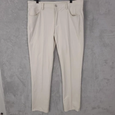 Calça de golfe masculina G/FORE desempenho creme 5 bolsos poliéster elástico chino - Imagem 1 de 4