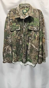 Camisa abotonada de lona manga larga Realtree para hombre Cabelas talla XL - Imagen 1 de 4