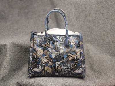 Gianni Chiarini Italia Diseñador Bolso de Mano Azul Goma con Logo Mariposa Foto 1 de 4