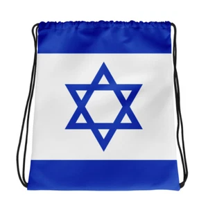 Israel Star of David Flag Inspired 15"x17" Drawstring Bag Gym Sports Backpack - Picture 1 of 1
