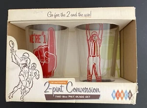 El exitoso juego de 2 vasos de pinta 16 OZ Go For The 2 And The Win! - Imagen 1 de 5