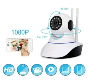 TELECAMERA 1080P HD WIRELESS INTERNA SD IP CAMERA MOTORIZZATA IR INFRAROSSI WIFI - Foto 1 di 1