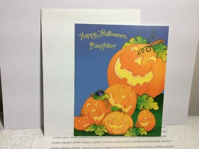 HALLMARK DAUGHTER HALLOWEEN GREETING CARD New w/Envelope "Jack-o-lanterns are.." - Image 1 of 2