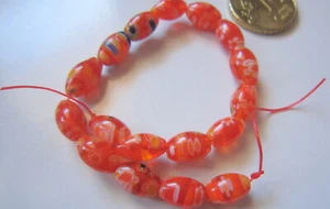 Perlas tonel cristal milflores 10 x 6 mm X 17 UNIDADES naranja abalorios - Photo 1/3