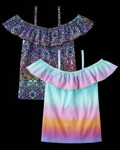Children's Place, Girls Ombre/Medallion Off Shoulder Top 2-Pack, Multicolor, XL - Picture 1 of 1