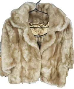 Vintage Tissavel Womens Fur Coat Brown Shawl Collar Hook Front One Size - Picture 1 of 5