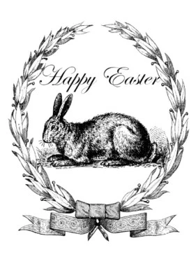 BÜGELBILD-Vintage-Shabby-Nostalgie-Nostalgie-Ostern-Hase-Easter-3233 - Bild 1 von 2