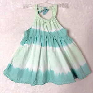 Tommy Bahama Sleeveless Ombre Crochet Trim Lined Dress Toddler Girls 3T Green - Picture 1 of 5