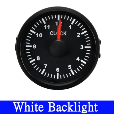 52mm Clock Gauge White Backlight Waterproof For Car Truck Motorbike Boat Yacht - Image 1 of 4