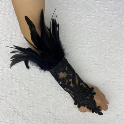 Guantes de pluma de encaje para damas Accesorios de disfraz de ángel bruja Alas de cisne  Foto 1 de 4