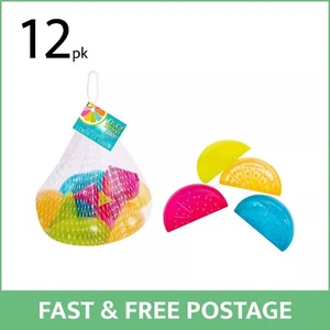 12 Coloured Plastic Ice Cubes Lemon Reusable Ice Cubes Cool Cold Drinks Freezer - Picture 1 of 3