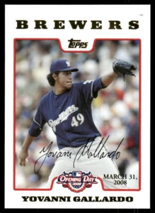 2008 Topps Opening Day #17 Yovani Gallardo Gold #/2199 - Picture 1 of 2