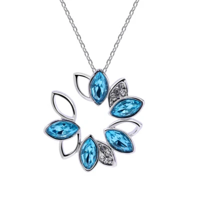 Elegante Topazio Blu Gioielli da Donna 925 Sterling Collana Argento (Ciondolo+ - Immagine 1 di 4