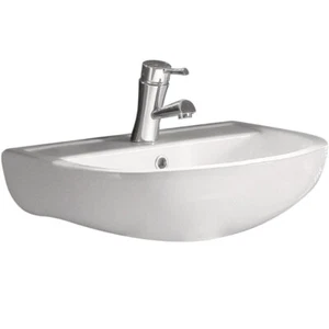 Fienza RAK Compact 550 Wall Hung Basin Gloss White 1TH 550mm x 410mm 601201W - Picture 1 of 2