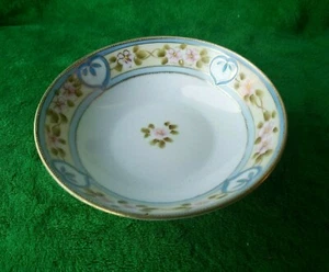 Vintage Hand Painted Nippon Bowl Gold Trim Flowers Floral Japan 6.5" - Imagen 1 de 4
