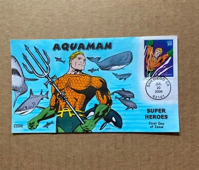 US FDC Collins HP #4084h Aquaman DC Comics Super Heroes 2006 - Image 1 of 3