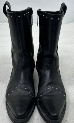Harley-Davidson Boots Womens Size 6 Black Leather Stud Riding Western Motorcycle - Image 1 of 4