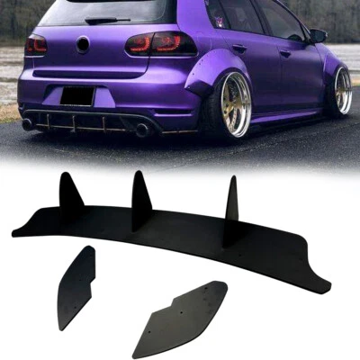 Rear Bumper Lip Diffuser 3 Fin Valance Spoiler For  2010-2014 Golf 6 MK6 GTI - Image 1 of 4