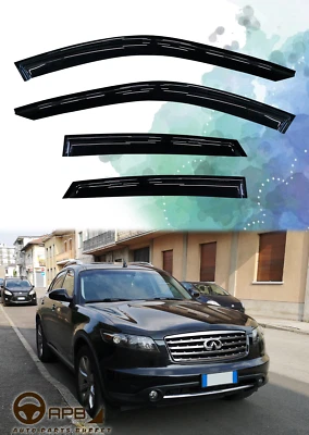 For Infiniti FX35 2003-2008 Deflector Window Visors Guard Vent Weather Shield - Image 1 of 4